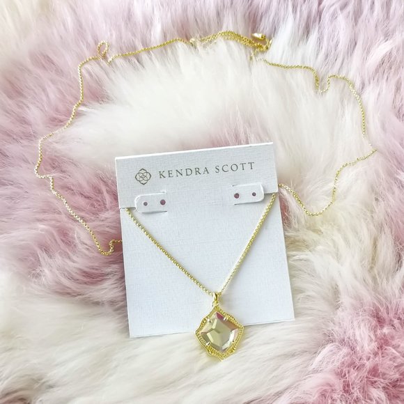 Kendra Scott Gold Kacey Dichroic Glass Long Pendant Necklace - Picture 2 of 3